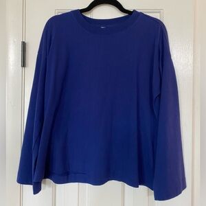 Madewell Easy Crewneck Long-Sleeve Tee Navy Blue Oversized